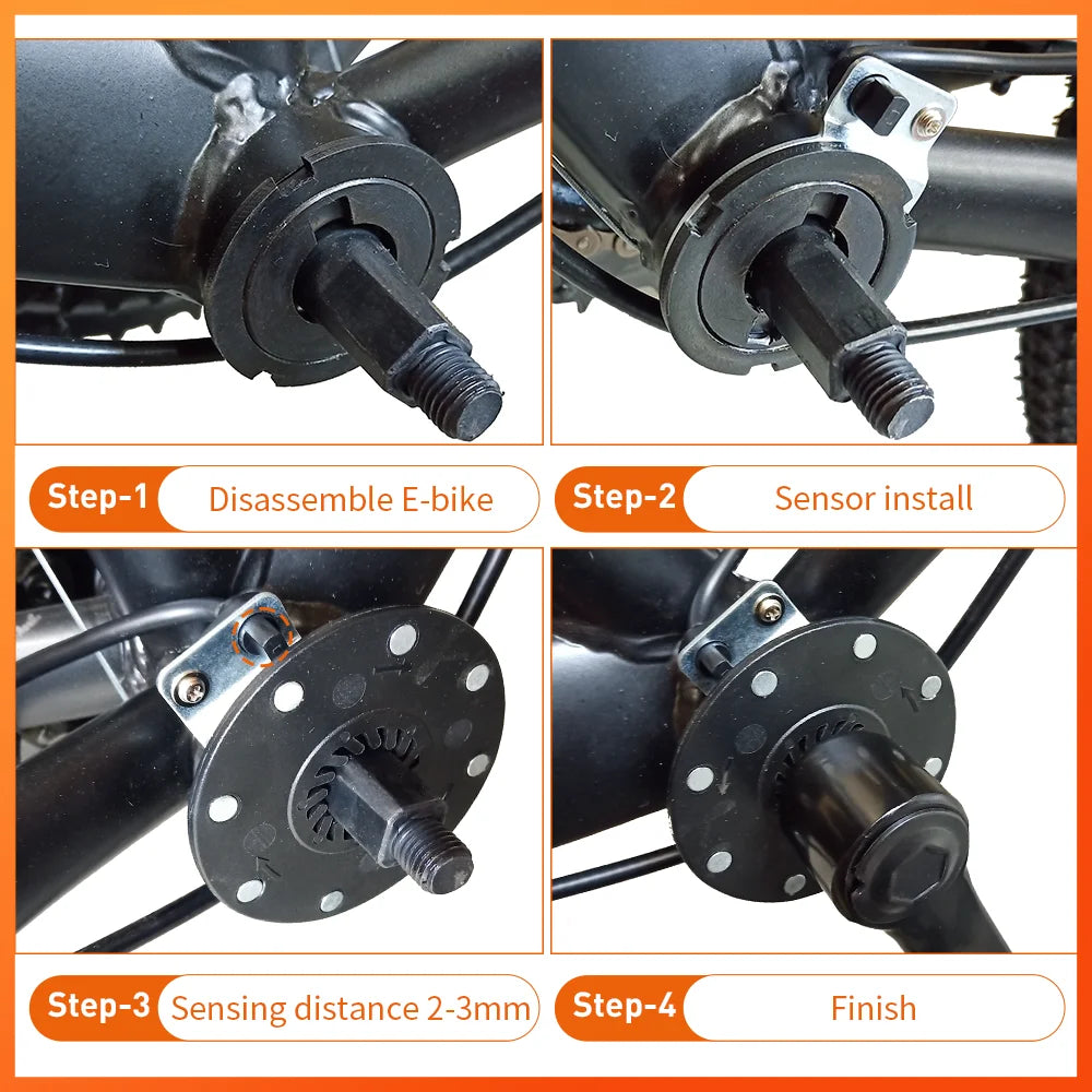 KT Ebike Pedal Assistant Sensor BZ-4 8 Magnet Ebike PAS Waterproof Plug For Electric Bicycle Conversion Kit
