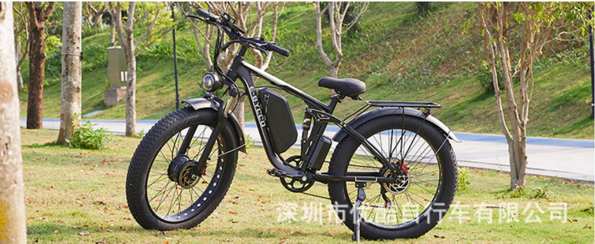 E-Bike E8Pro electric bicycle 3000W for adults 52V 23AH mountain cycle battery Ebike 26inch large tires with dual engine basket
