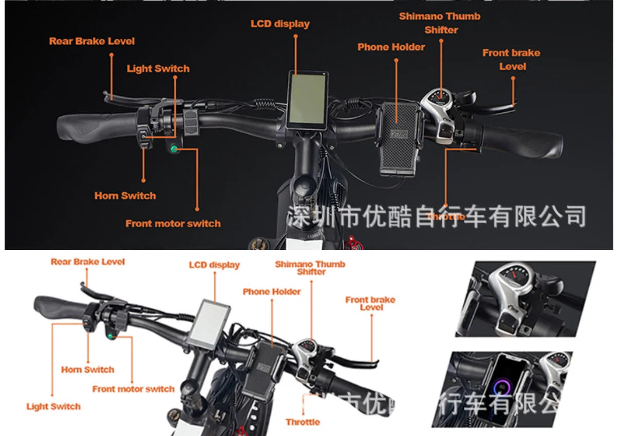 E-Bike E8Pro electric bicycle 3000W for adults 52V 23AH mountain cycle battery Ebike 26inch large tires with dual engine basket