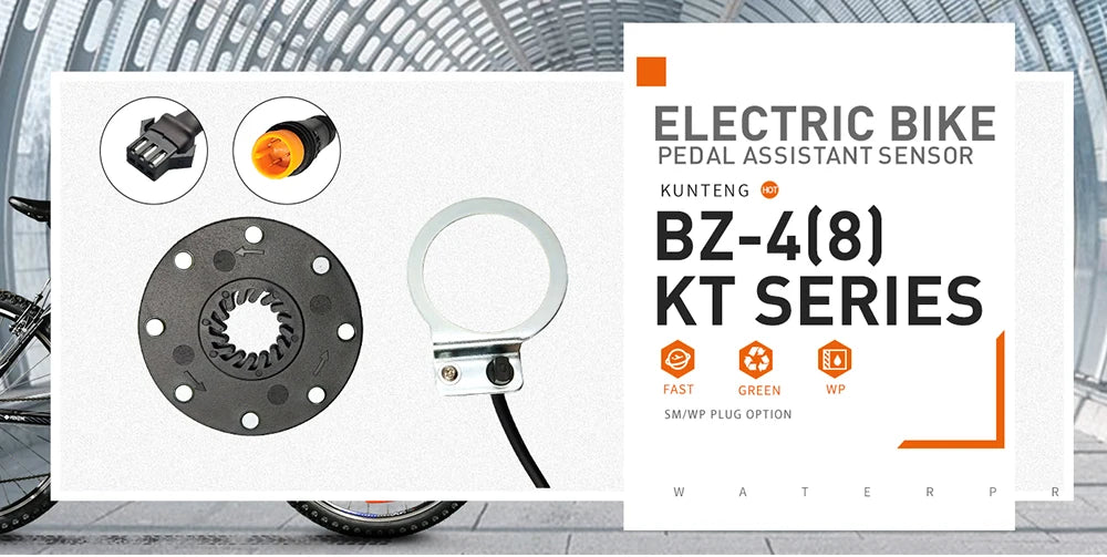 KT Ebike Pedal Assistant Sensor BZ-4 8 Magnet Ebike PAS Waterproof Plug For Electric Bicycle Conversion Kit