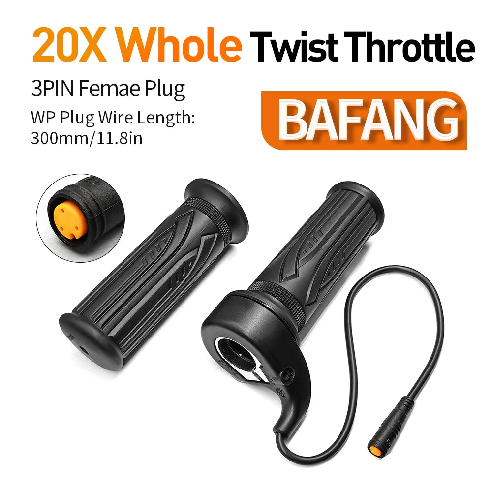 Ebike Twist 8FUN Throttle for BAFANG BBS01 BBS02 BBSHD Mid Drive Motor with 3pin Female Waterproof Connector Ebike Full Twist