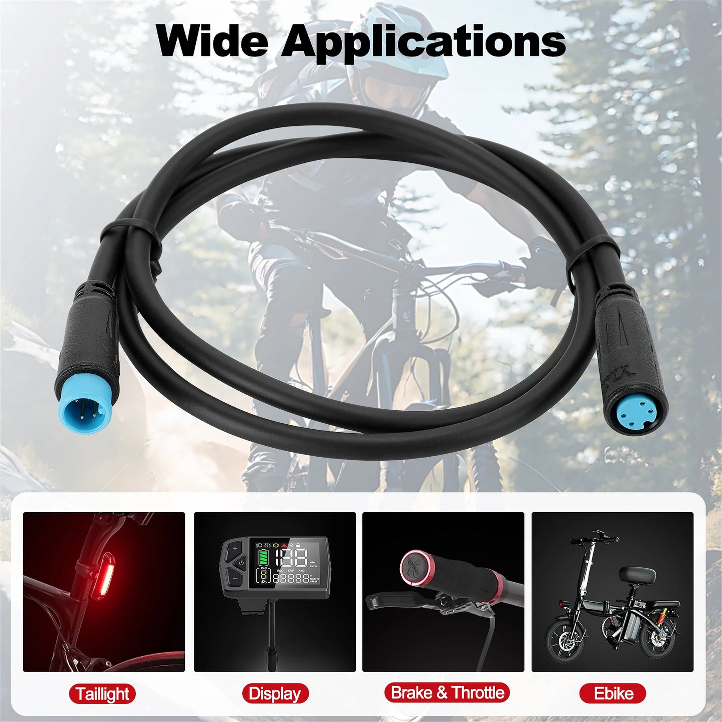 Ebike Display Connector 2/3/4/5/ Pin Cable For Bafang Female/male Waterproof Connector Signal Line Electric Bicycle Tool Parts