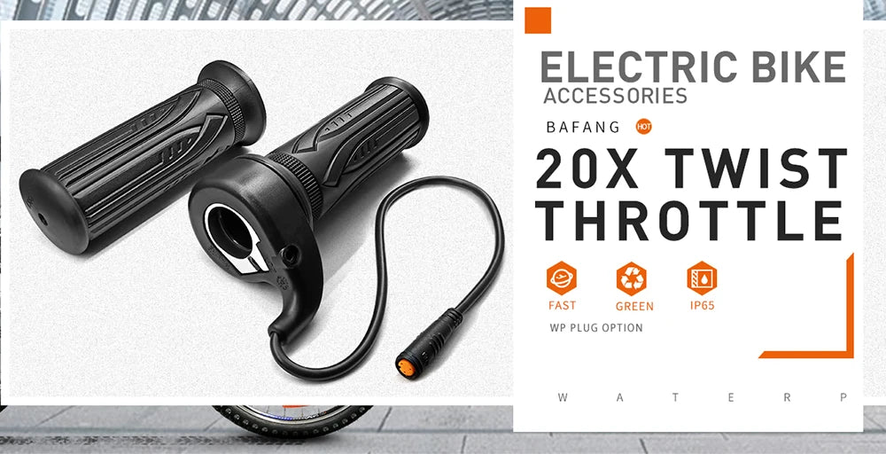 Ebike Twist 8FUN Throttle for BAFANG BBS01 BBS02 BBSHD Mid Drive Motor with 3pin Female Waterproof Connector Ebike Full Twist