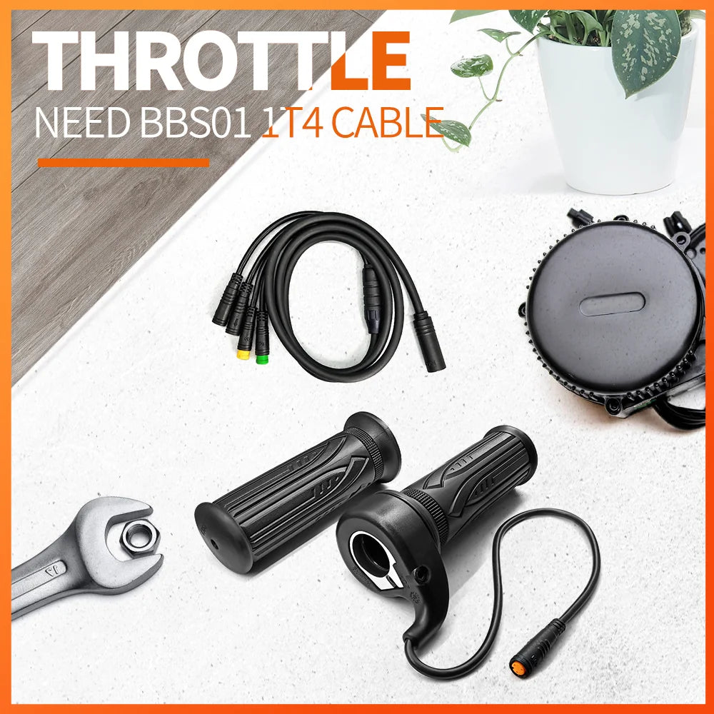 Ebike Twist 8FUN Throttle for BAFANG BBS01 BBS02 BBSHD Mid Drive Motor with 3pin Female Waterproof Connector Ebike Full Twist