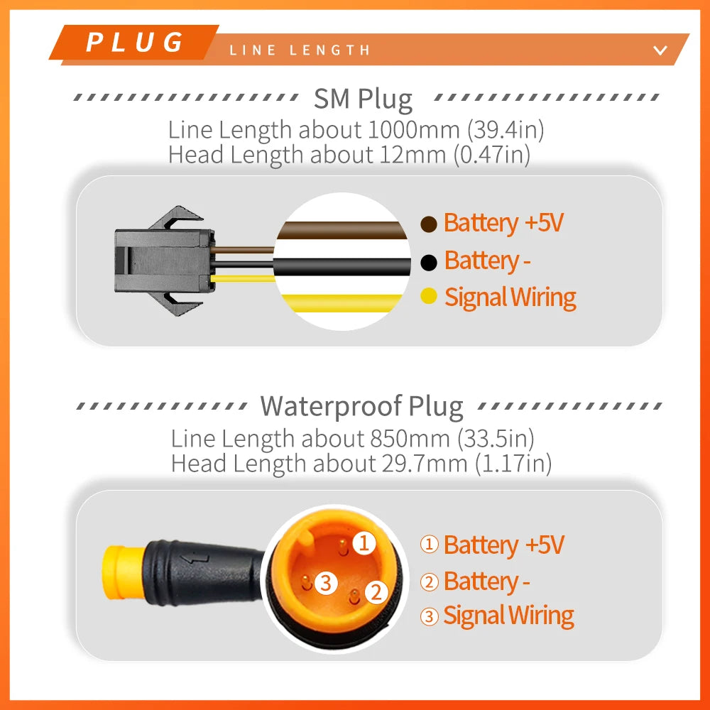 KT Ebike Pedal Assistant Sensor BZ-4 8 Magnet Ebike PAS Waterproof Plug For Electric Bicycle Conversion Kit