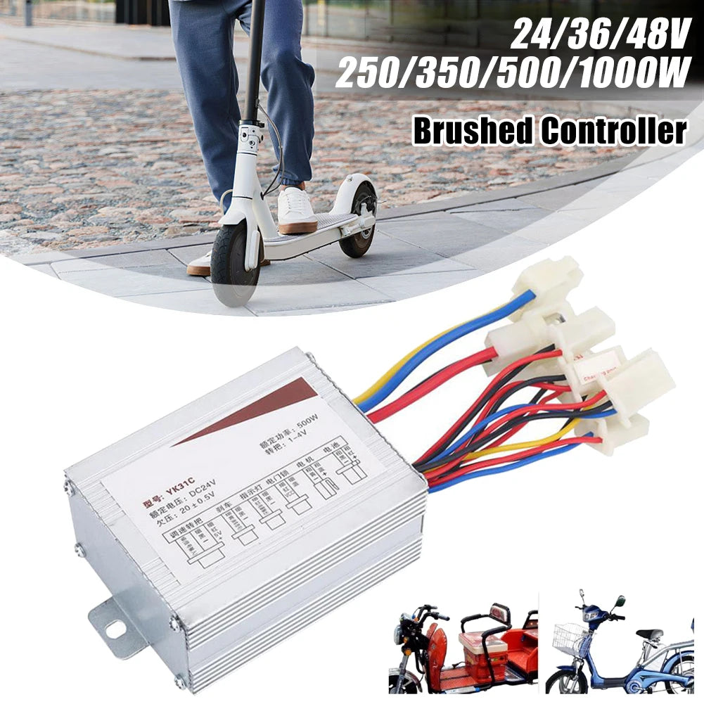 250/350/500W/1000W 24V/36V/48V DC Electric Bike Motor Brushed Controller for Electric Bicycle Scooter Ebike Controller Accessory