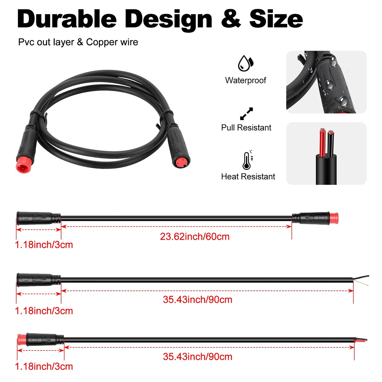 Ebike Display Connector 2/3/4/5/ Pin Cable For Bafang Female/male Waterproof Connector Signal Line Electric Bicycle Tool Parts